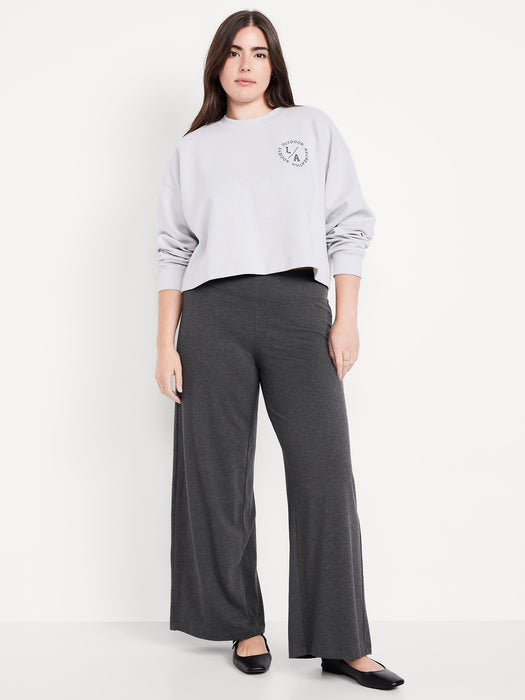 Mid-Rise Jersey Super Wide-Leg Leggings