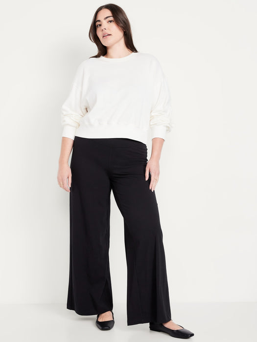 Mid-Rise Jersey Super Wide-Leg Leggings