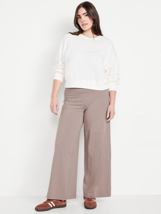 Mid-Rise Jersey Super Wide-Leg Leggings