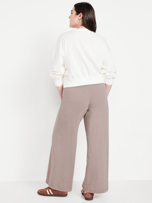 Mid-Rise Jersey Super Wide-Leg Leggings