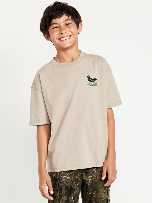 Oversized Short-Sleeve Graphic T-Shirt for Boys