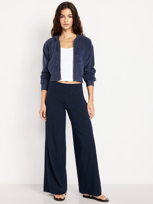 Mid-Rise Jersey Super Wide-Leg Leggings