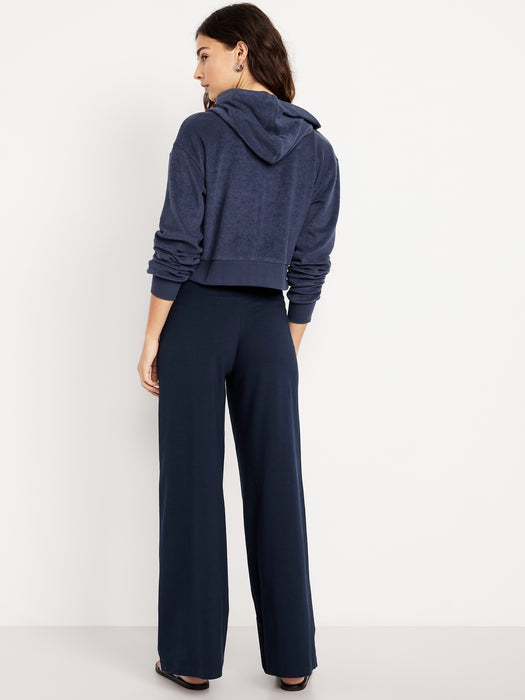 Mid-Rise Jersey Super Wide-Leg Leggings