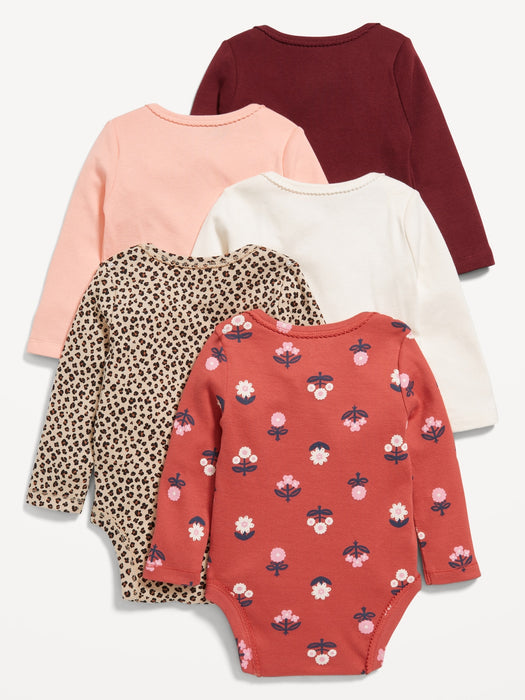 Long-Sleeve Bodysuit 5-Pack for Baby