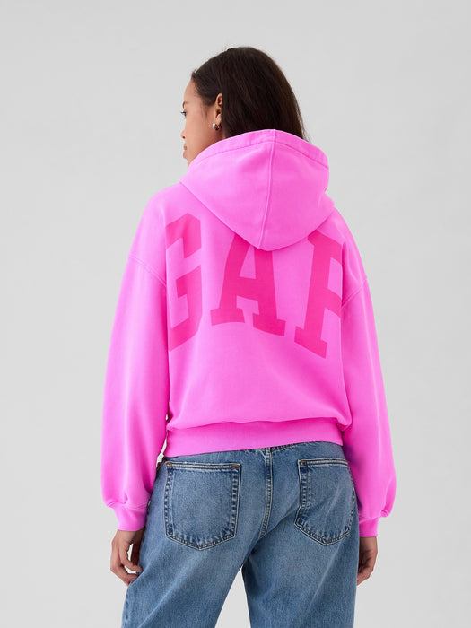 VintageSoft Crop Logo Hoodie