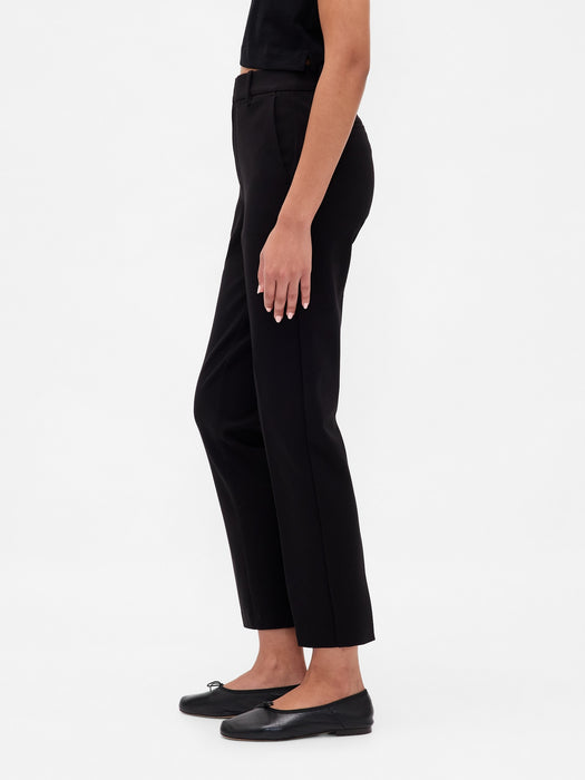 High Rise Double Knit Slim Crop Pants