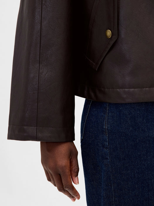 Vegan Leather Swing Jacket