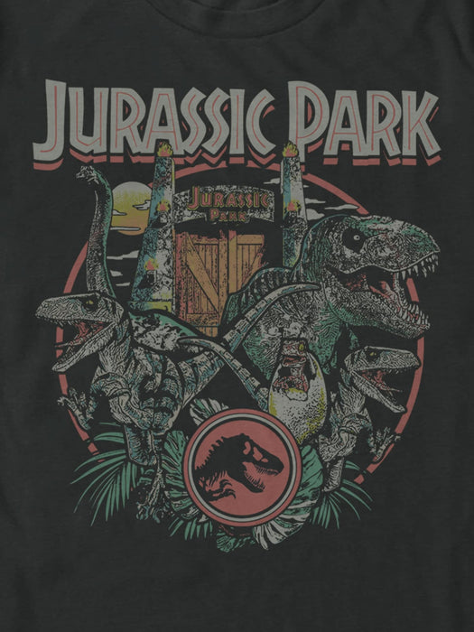 Jurassic Park Gate Circle Graphic T-Shirt