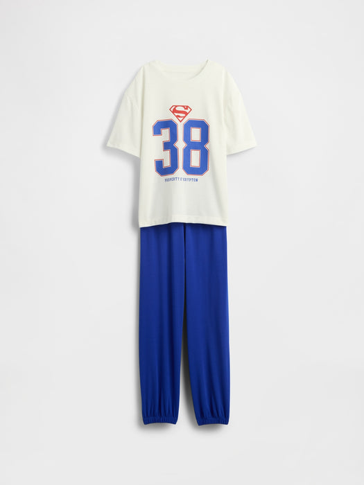 Kids Superman Oversized Recycled PJ Jogger Set