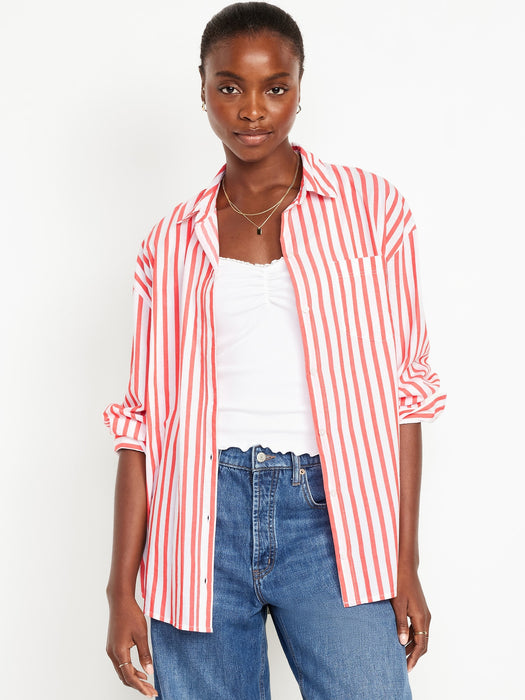 Oversized Button-Down Boyfriend Shirt