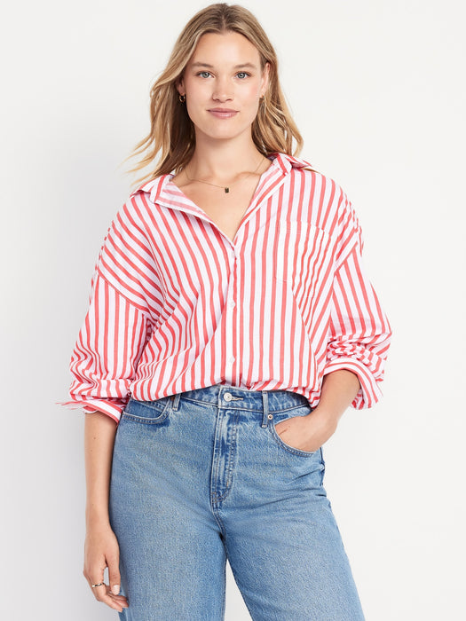 Oversized Button-Down Boyfriend Shirt