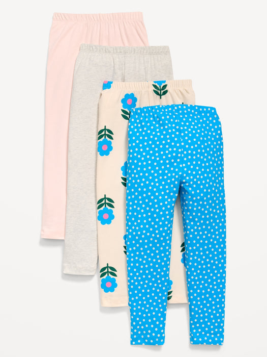 4-Pack Full-Length Jersey Leggings for Toddler Girls