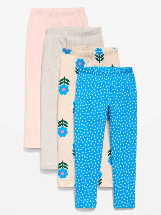 4-Pack Full-Length Jersey Leggings for Toddler Girls