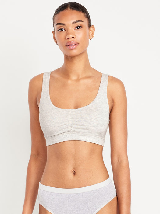 Ruched Cotton Bralette