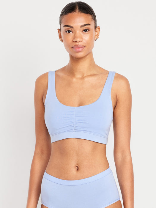 Ruched Cotton Bralette