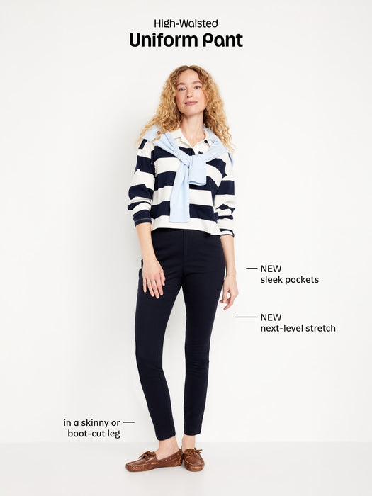 High-Waisted Uniform Boot-Cut Pants