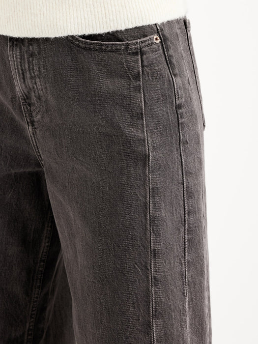 High-Waisted Baggy Barrel Ankle Jeans