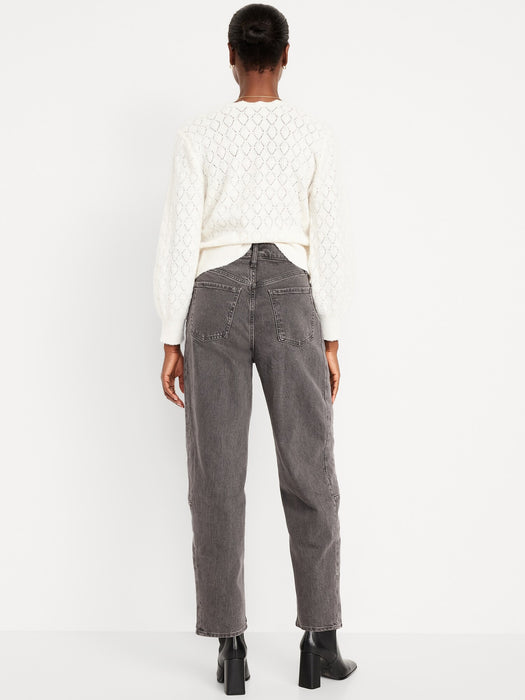 High-Waisted Barrel Ankle Jeans