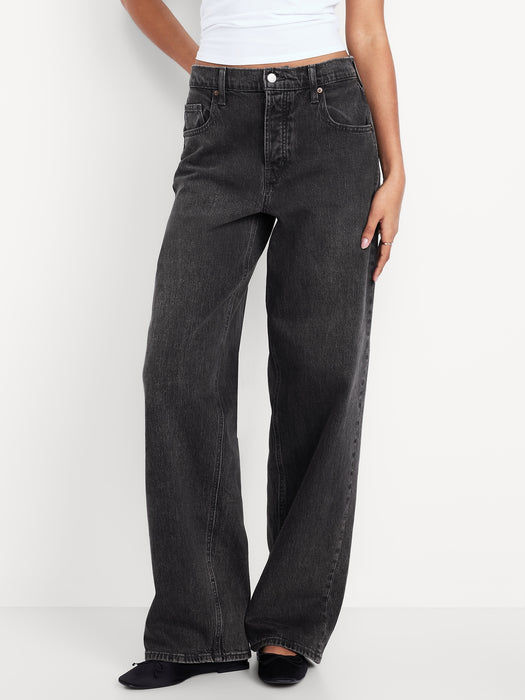 Mid-Rise Slouchy Wide-Leg Jeans