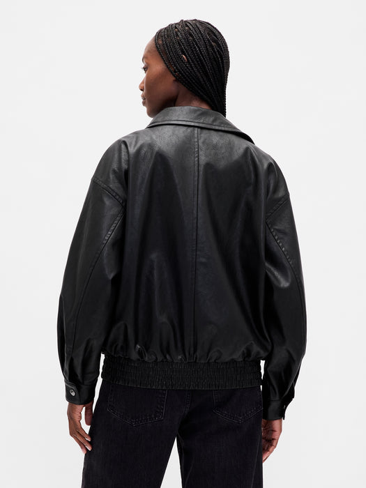 Oversized Vegan Leather Jacket