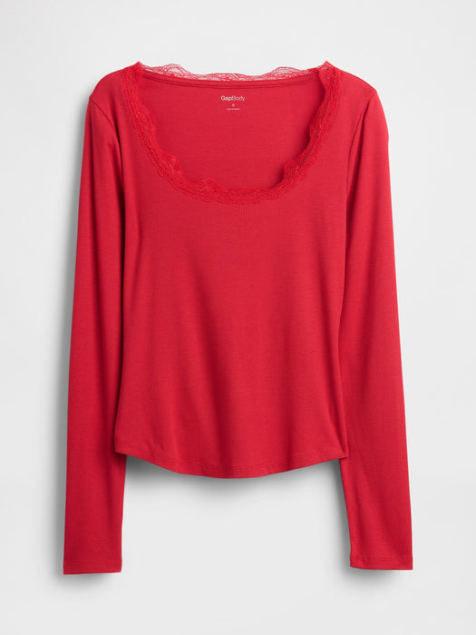 MiniRib Lace-Trim PJ Top