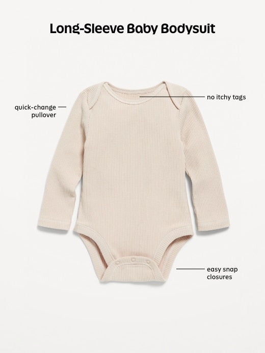 Printed Long-Sleeve Bodysuit for Baby