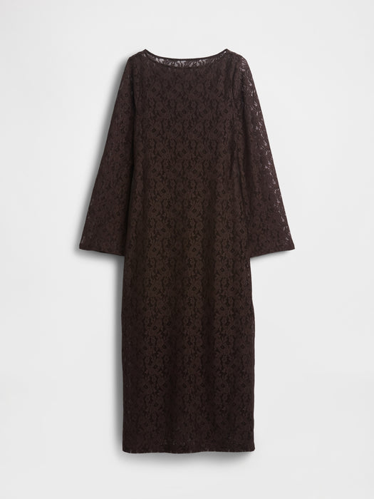 Lace Bell-Sleeve Maxi Dress