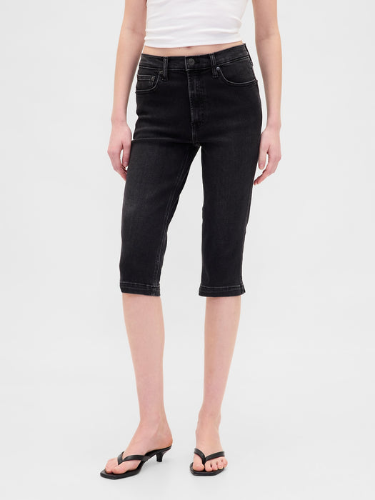 High Rise Cropped Capri Jeans