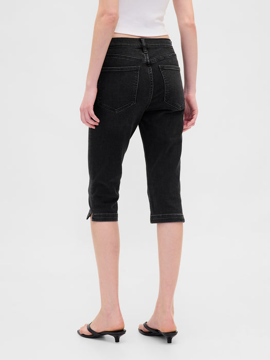 High Rise Cropped Capri Jeans