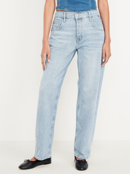 Mid-Rise Slouchy Straight Jeans