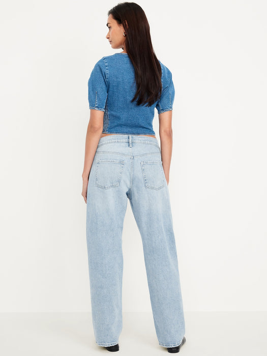 Low-Rise Slouchy Straight Jeans