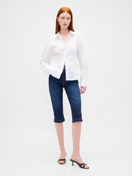High-Rise Cropped Capri Jeans