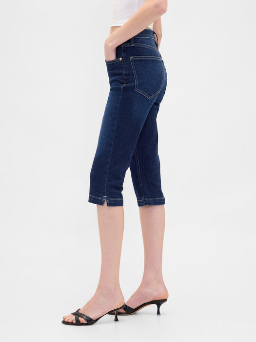 High-Rise Cropped Capri Jeans