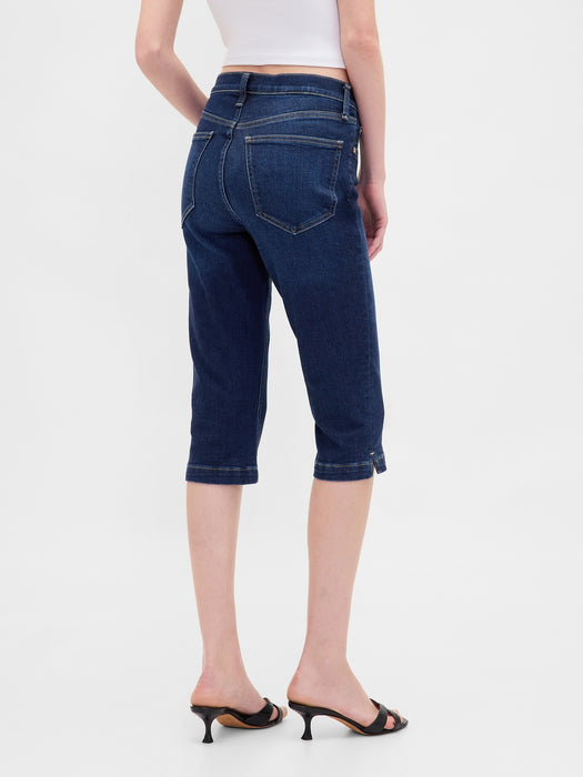 High Rise Cropped Capri Jeans