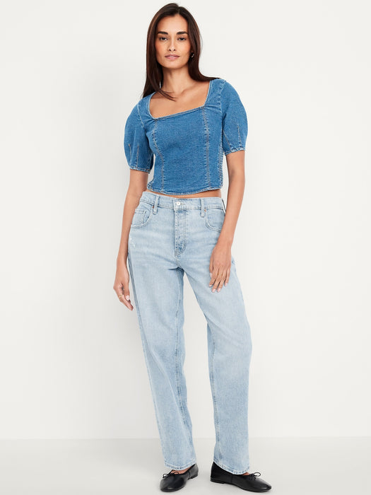 Low-Rise Slouchy Straight Jeans