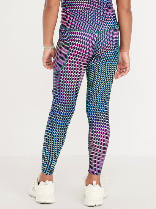 High-Waisted PowerSoft 7/8-Length Side-Pocket Leggings for Girls