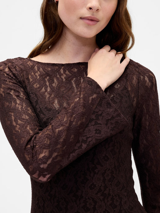 Lace Bell-Sleeve Maxi Dress