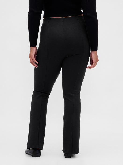 High Rise Double Knit Split-Hem Flare Pants