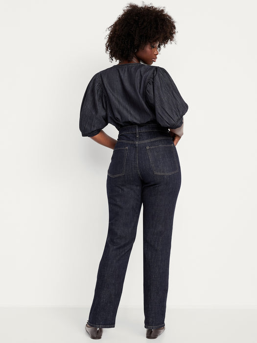 Curvy Extra High-Waisted Straight Jeans