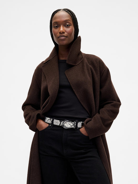Leather Snake Print Belt