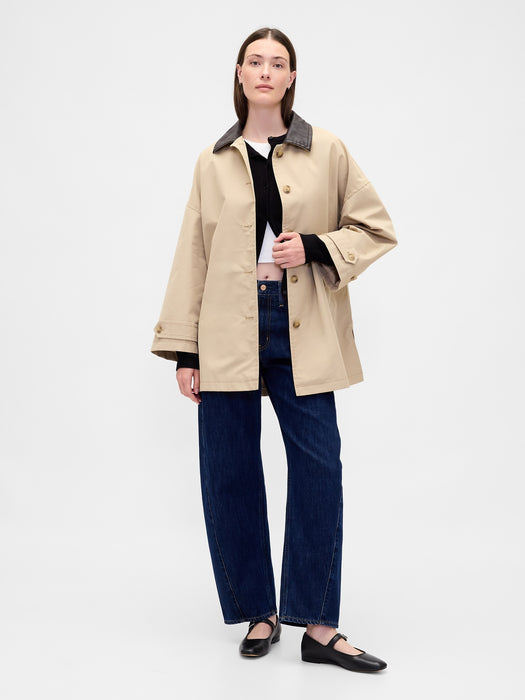 Twill Oversized Trench Coat