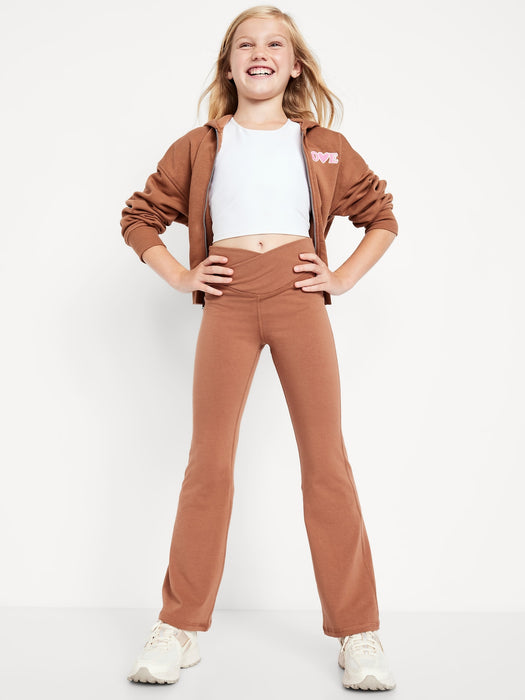 High-Waisted PowerChill Crossover Flared Leggings for Girls