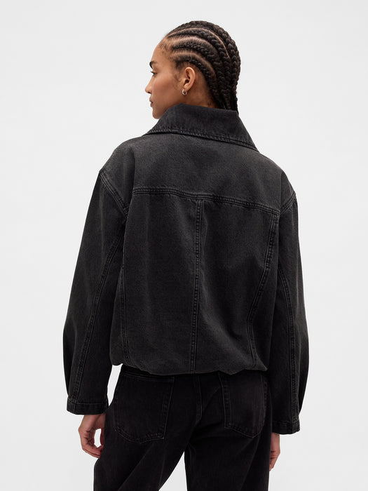 Denim Oversized Cocoon Jacket