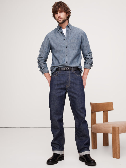 Standard-Fit Chambray Shirt