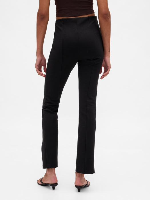 High Rise Double Knit Split-Hem Flare Pants
