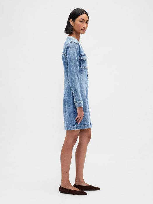 Denim Pocket Mini Dress