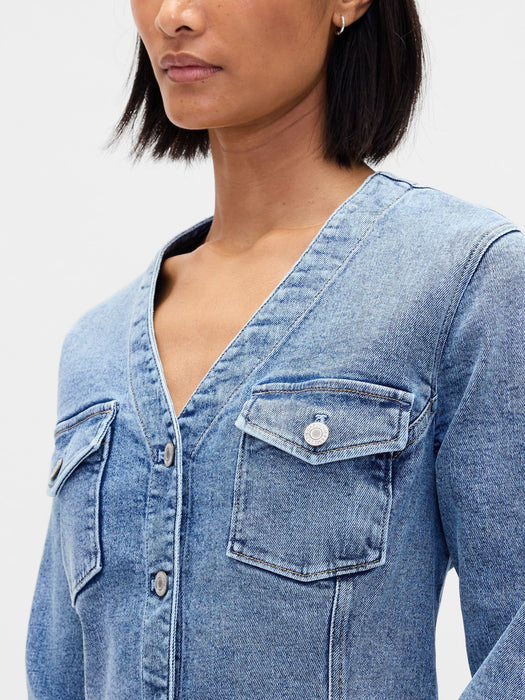 Denim Pocket Mini Dress