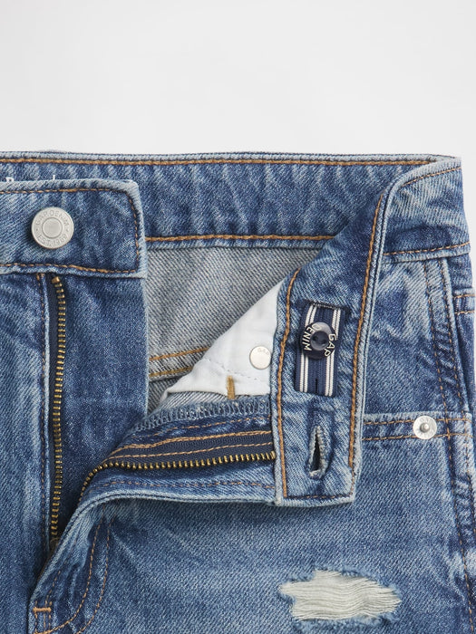 Kids High Rise Denim Skirt