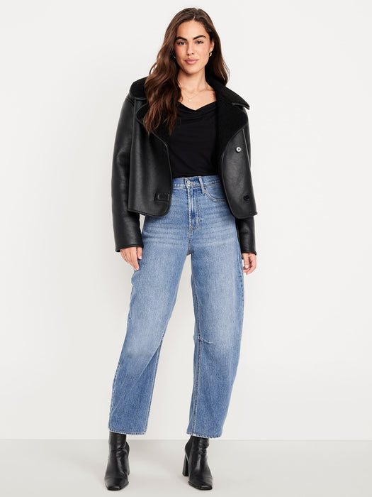 Wow High-Waisted Barrel Ankle Jeans