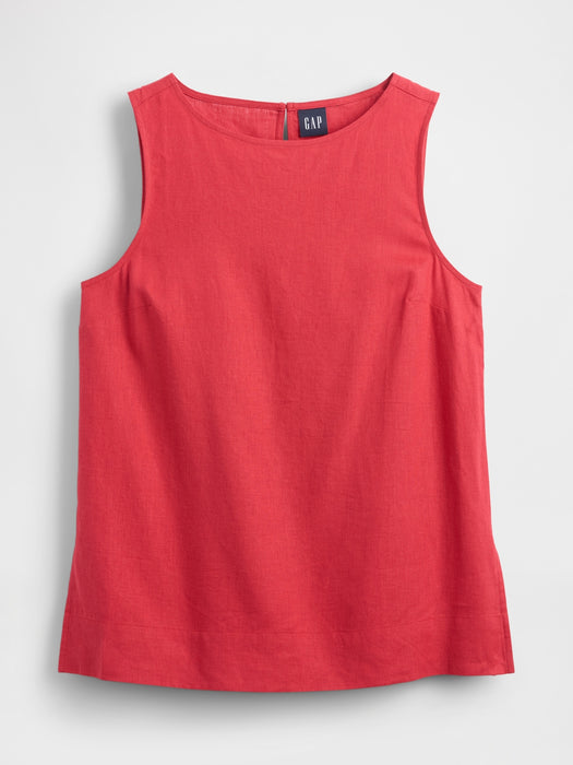 Linen-Blend Shell Tank Top